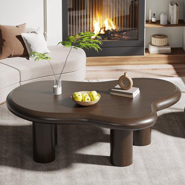 Cloud-Shaped Coffee Table Brown 46 inch