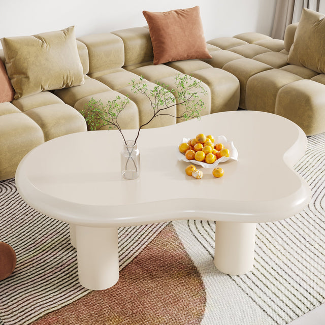 Cloud-Shaped Coffee Table White 46 inch