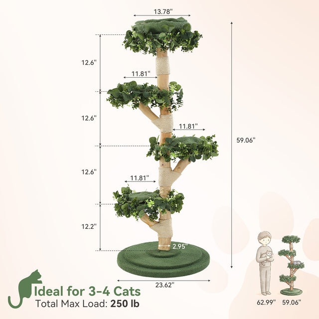 59 inch Solid Wood Cat Tree lifestyle