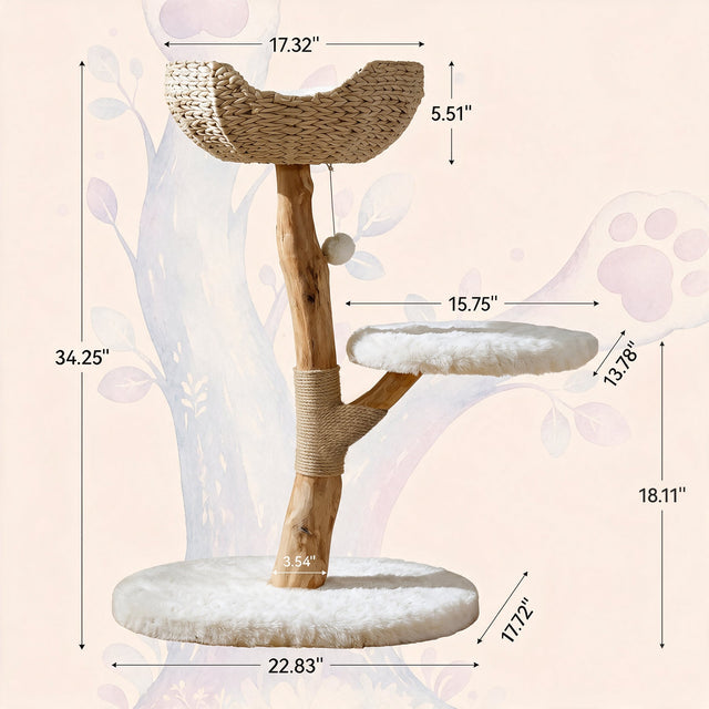 35 inch Boho Cat Tower lifestyle