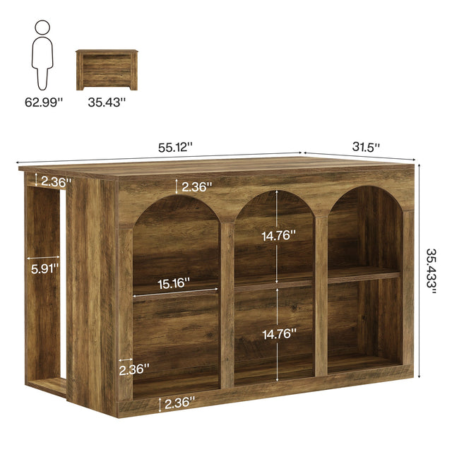 Wooden Kitchen Island coffee bar lifestyle