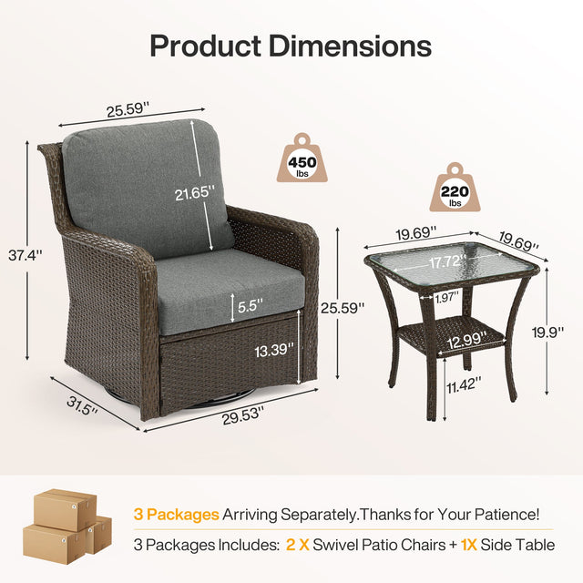 3-Piece Bistro Patio Set