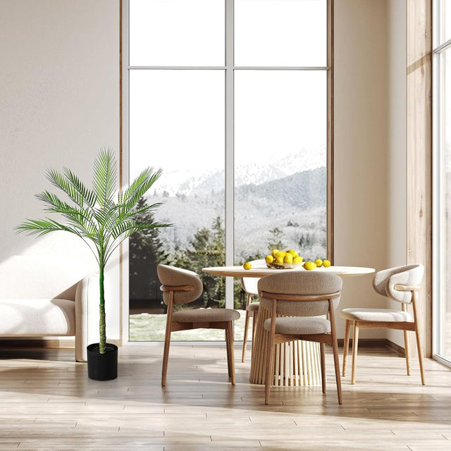 artificial palm tree, fake palm tree indoor, tall faux palm plant, 6ft artificial palm with planter, lifelike palm decor, faux potted palm tree, artificial plants for bedroom, office fake palm, no maintenance palm, tropical home decor, coastal faux greenery, boho palm tree