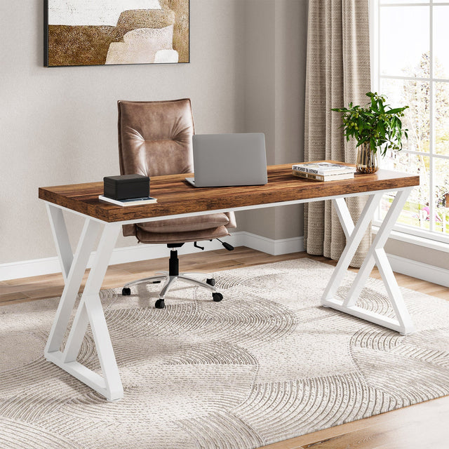 Heavy Duty Desk Walnut White color variant