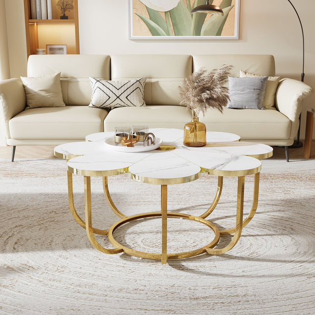 Flower-Shaped Coffee Table side angle