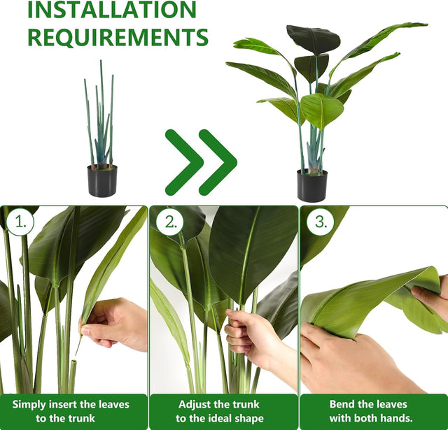 artificial bird of paradise, fake bird of paradise indoor, fake banana tree, tall faux strelitzia plant, 6ft artificial bird of paradise with planter, lifelike tropical decor, faux potted bird of paradise, artificial plants for bedroom, office fake plants, no maintenance strelitzia, tropical home decor, boho faux greenery, exotic indoor plant