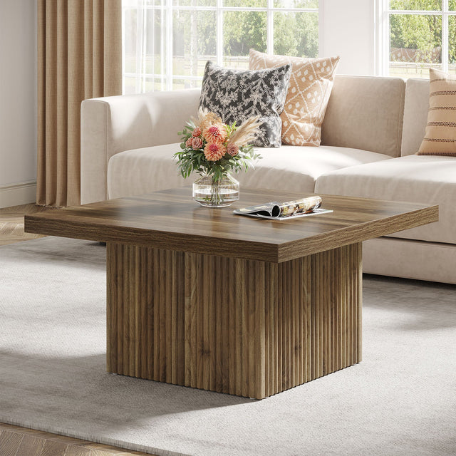 Square Coffee Table 31.5 inch Brown mid-century