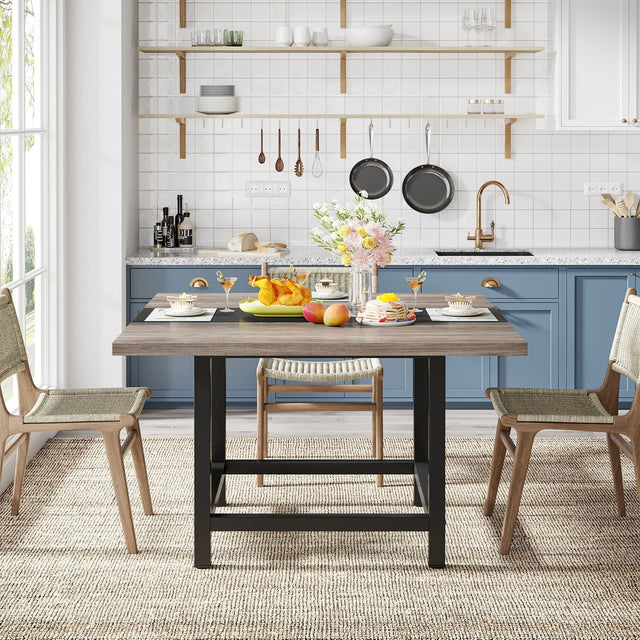 Square Dining Table, Farmhouse 39"x 39"x 29" Kitchen Table for 4