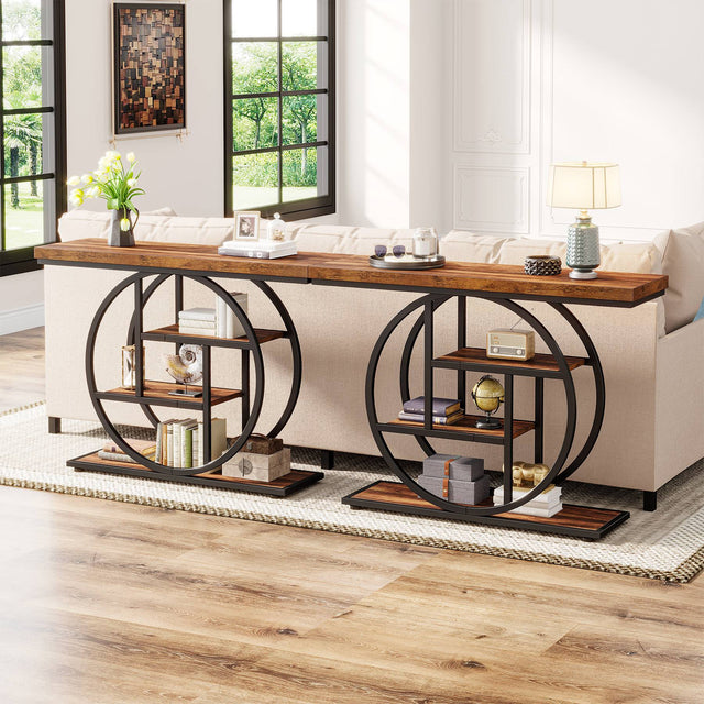 41.3 inch Industrial 4-Tier Console Table entryway styling