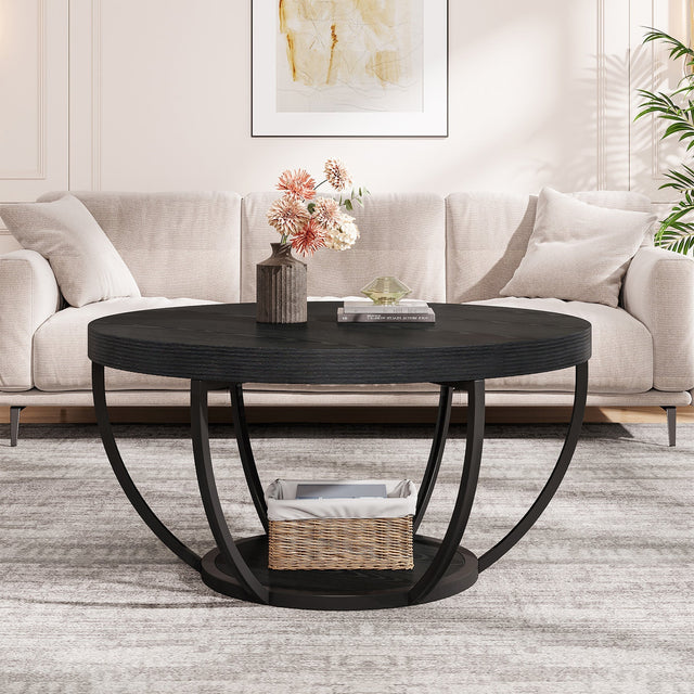Round coffee table black variant