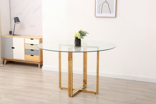 Round Glass Dining Table 47"