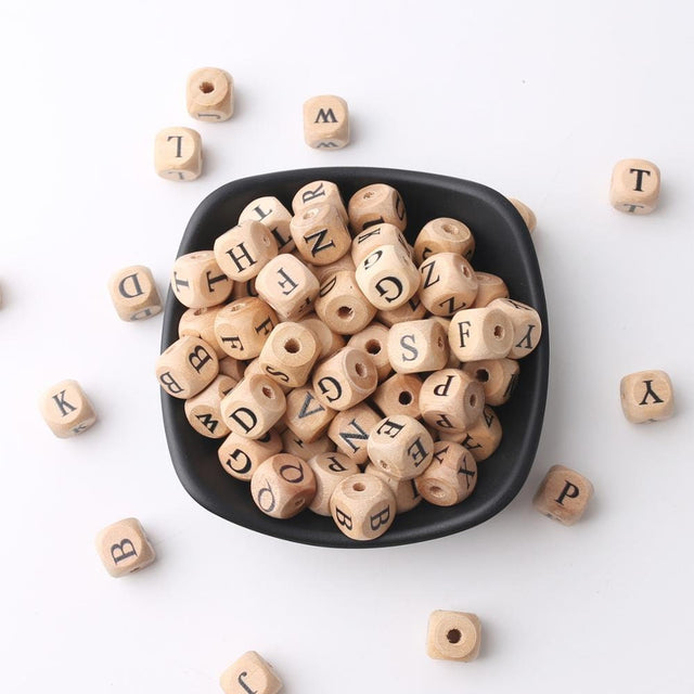 Letter Wood Beads