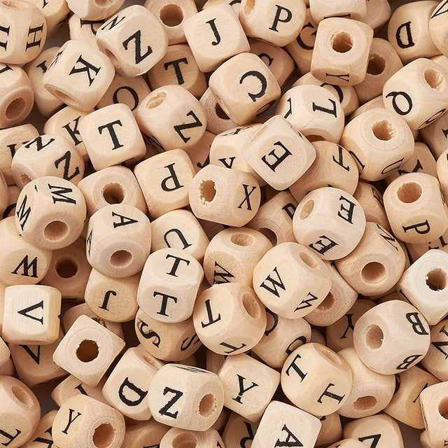 Letter Wood Beads