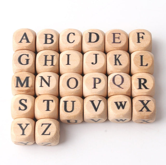 Letter Wood Beads