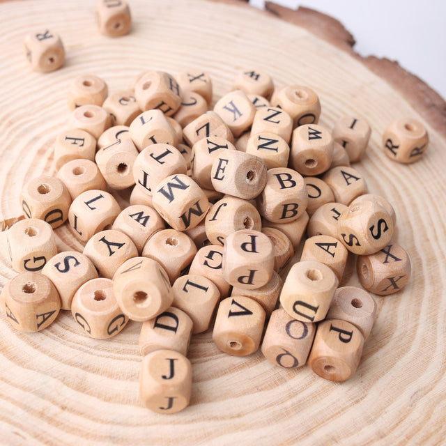 Letter Wood Beads