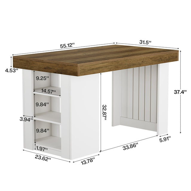 55 inch Farmhouse Kitchen Island lifestyle