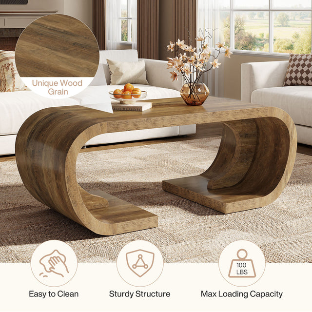47 inch C-Shaped Coffee Table room setting