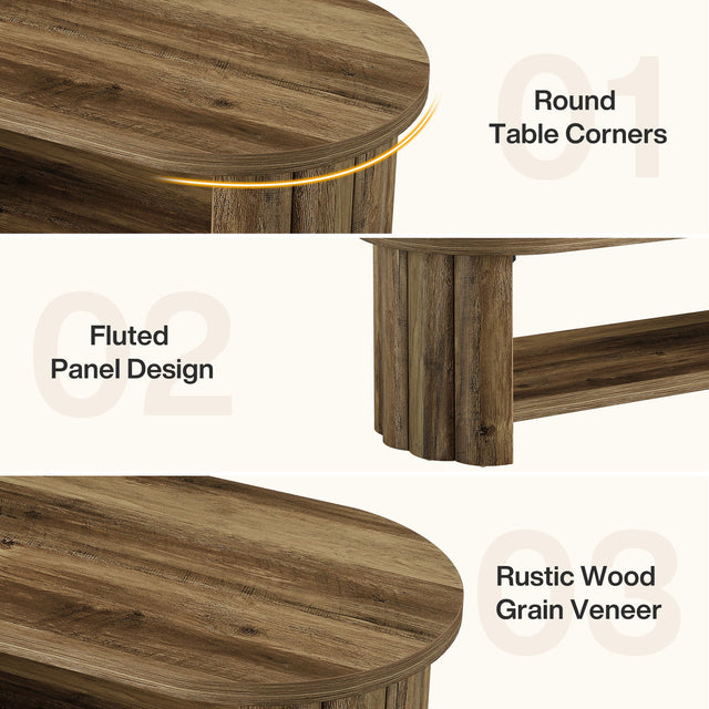 47.24 inch Oval Coffee Table room setting