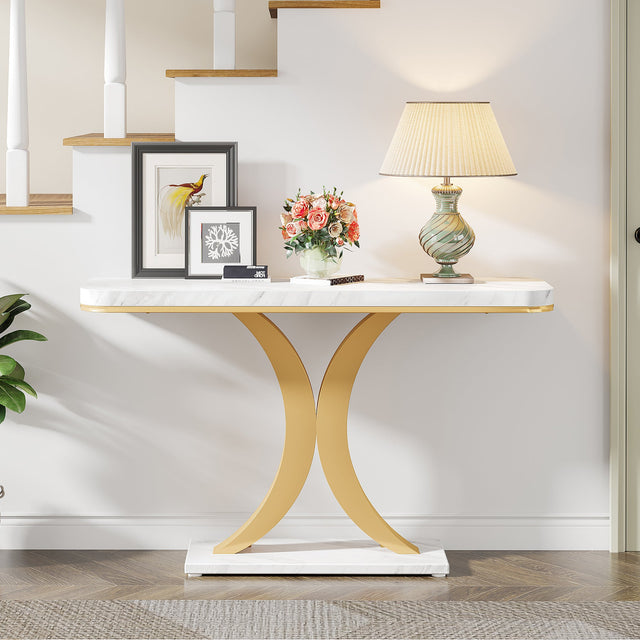 40 inch Console Table geometric frame detail