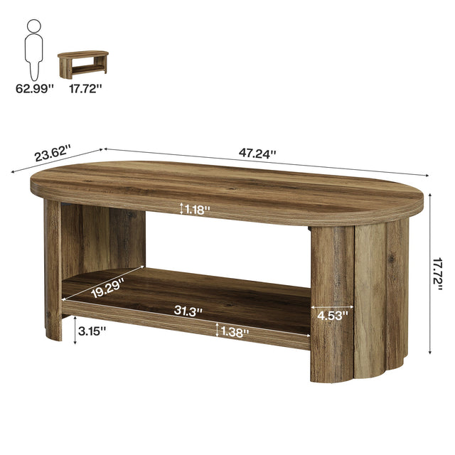47.24 inch Oval Coffee Table dimensions