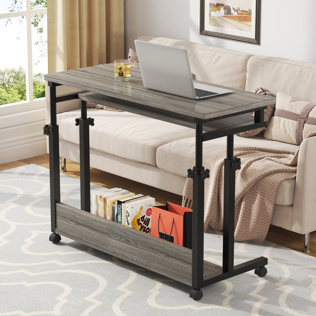 Height Adjustable Rolling Desk Gray color