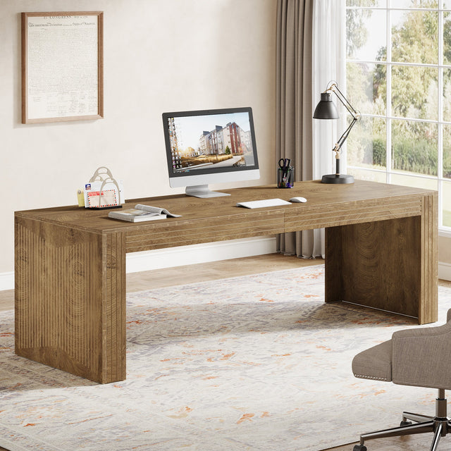 79 inch Two Person Desk Wood Color