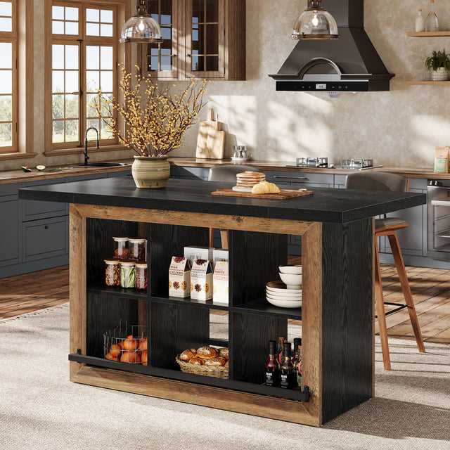 Kitchen Island Counter Height Coffee Bar Table with Storage main