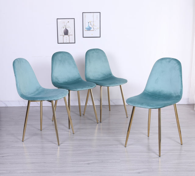 Pozbee Sage Green Dining Chairs Set of 4, Modern Gold Chairs