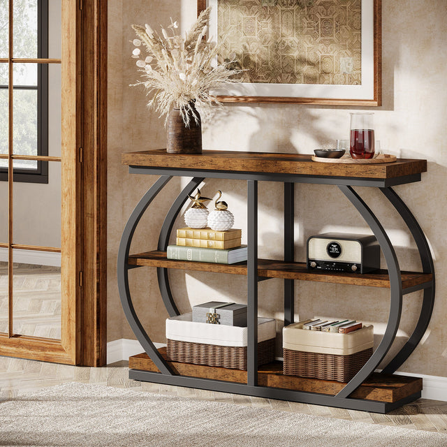41 inch 3-Tier Console Table arched frame closeup