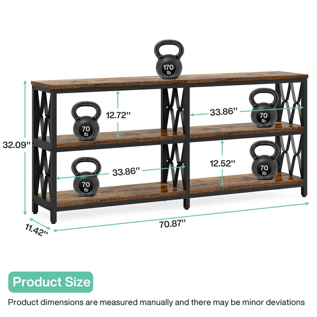70.9 inch 3-Tier Console Table lifestyle entryway