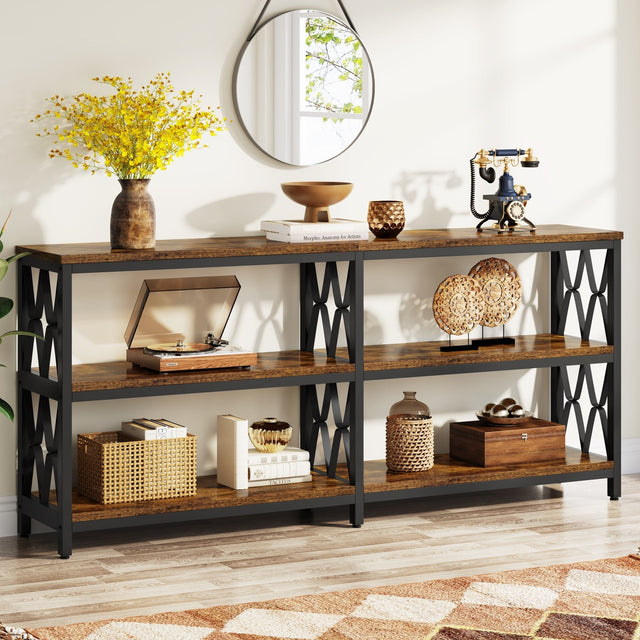 70.9 inch 3-Tier Console Table industrial sofa foyer