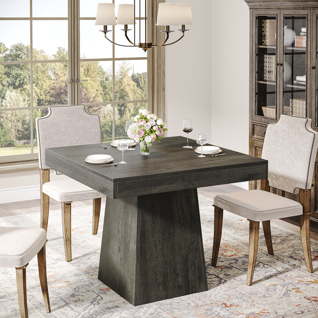 31.5" Square Dining Table, Small Farmhouse Kitchen Dinner Table for 4 People