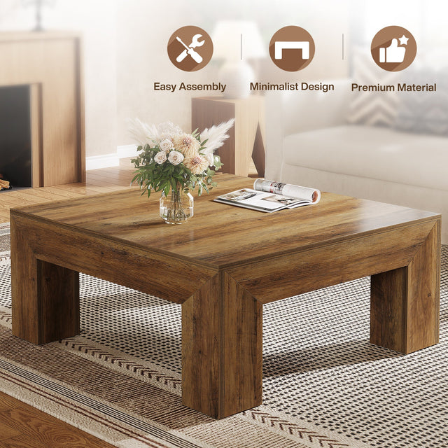 39 inch Farmhouse Square Coffee Table angle
