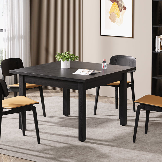 39.4" Square Dining Table Kitchen Table with Solid Wood Legs for 4