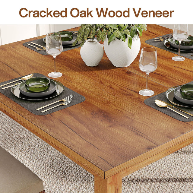 39.4" Square Dining Table Kitchen Table with Solid Wood Legs for 4