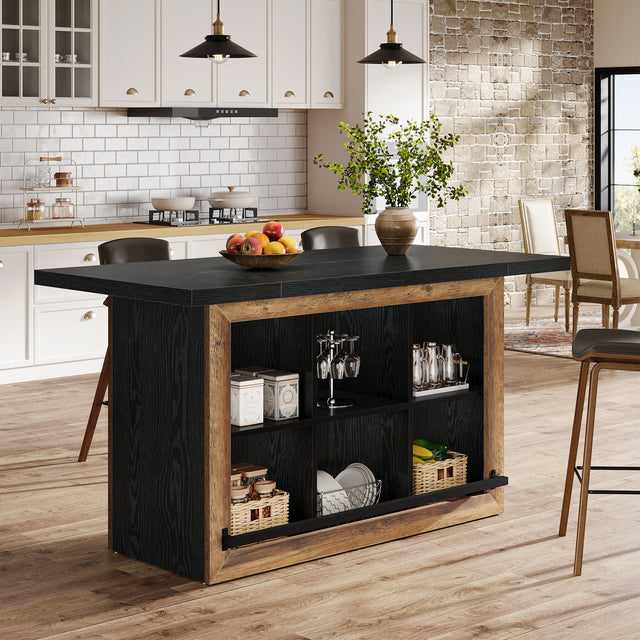 Kitchen Island Counter Height Coffee Bar shelf