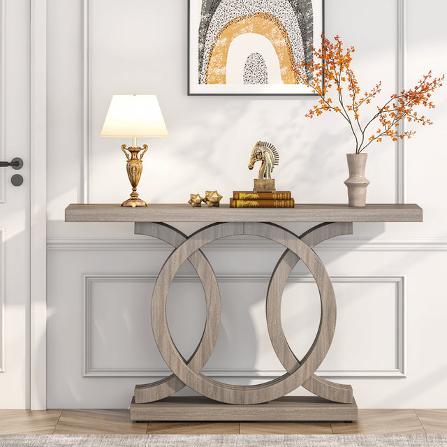 55 inch Geometric Console Table base detail
