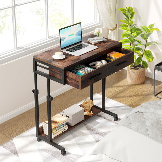 Mobile side table desk drawer detail