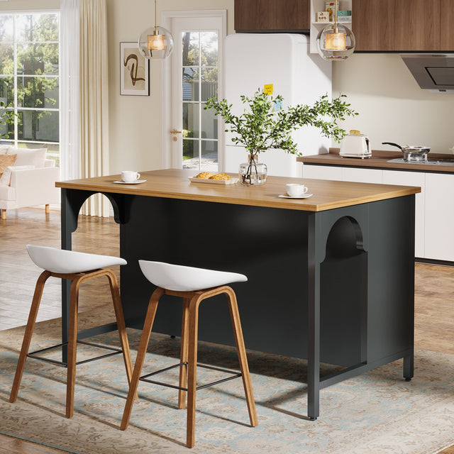 Kitchen Island with 3 Storage Shelves dimensions