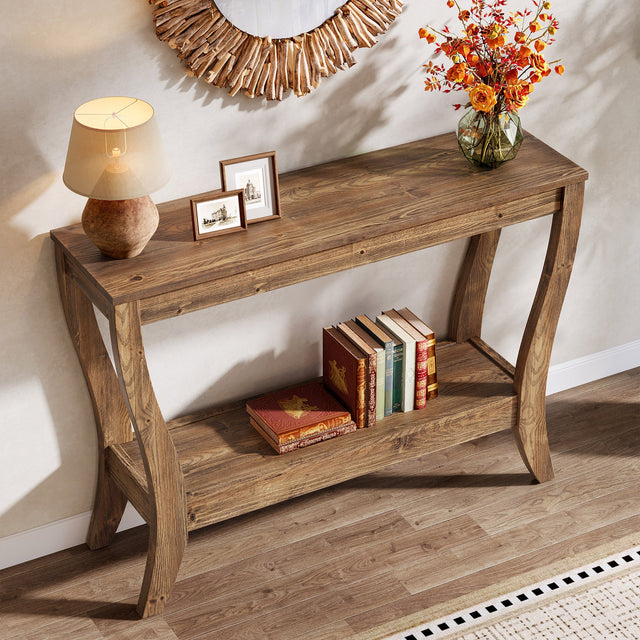 41.3 inch Solid Wood Console Table wood grain detail