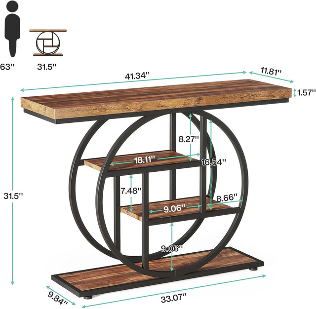 41.3 inch Industrial 4-Tier Console Table lifestyle