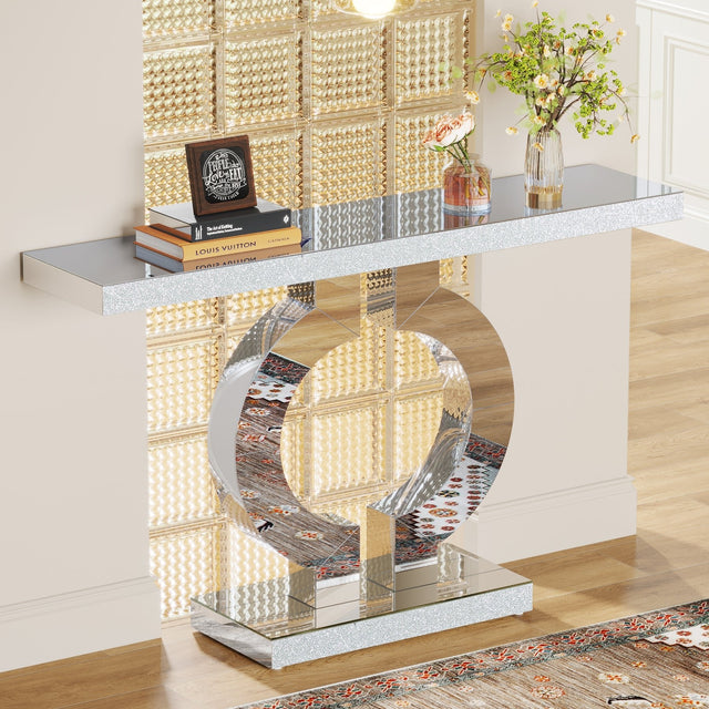 43 inch Mirrored Console Table entryway styling