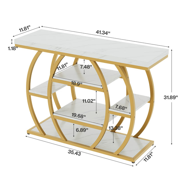 41 inch Gold Console Table dimensions