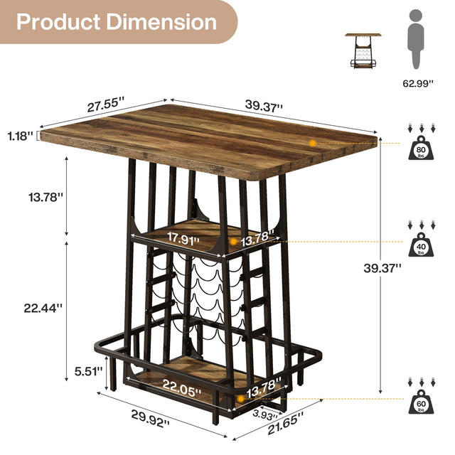 Kitchen Island 3 Shelves glass holder lifestyle