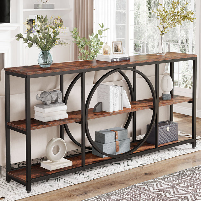 70.9 inch Console Table 3-tier behind sofa