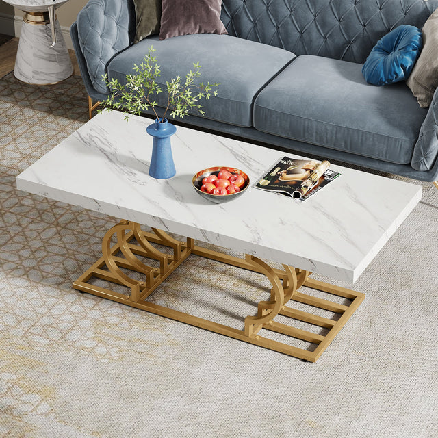 47 inch Faux Marble Coffee Table frame detail