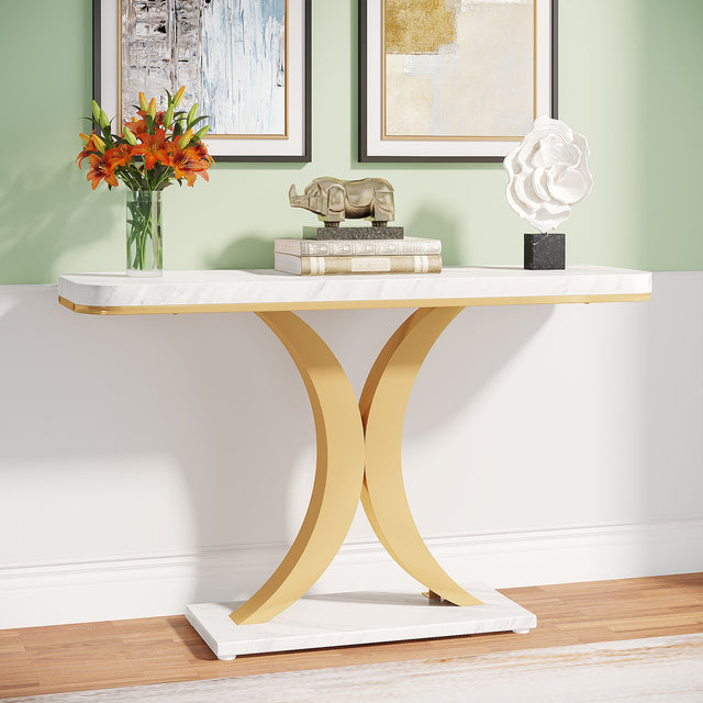40 inch Console Table geometric base dimensions