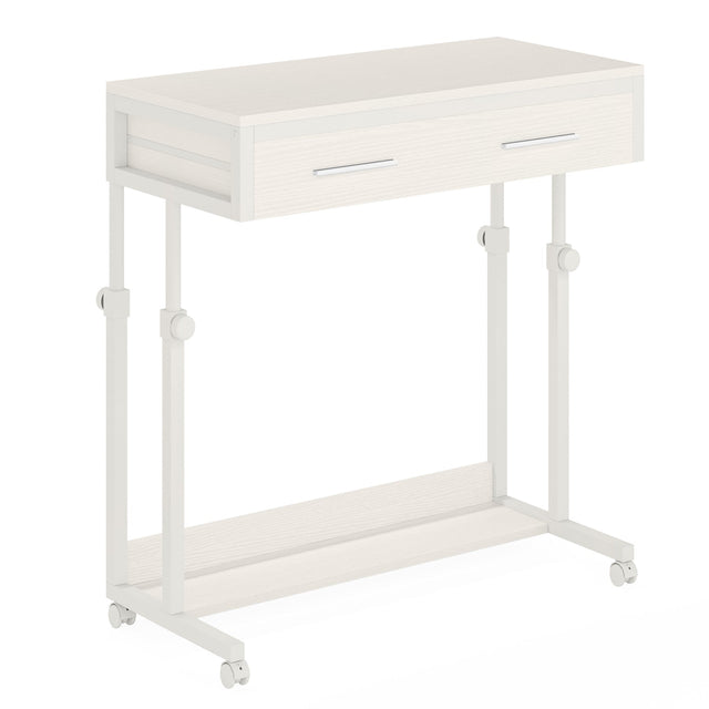 White portable rolling desk lifestyle