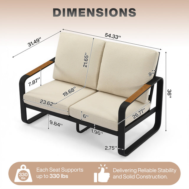 54.3" Wide Loveseat Sofa