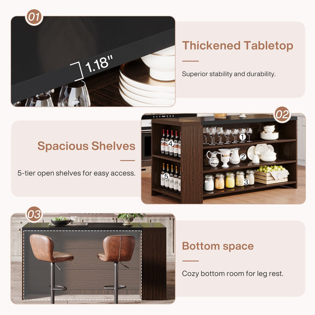 55 inch Coffee Bar Table dimensions